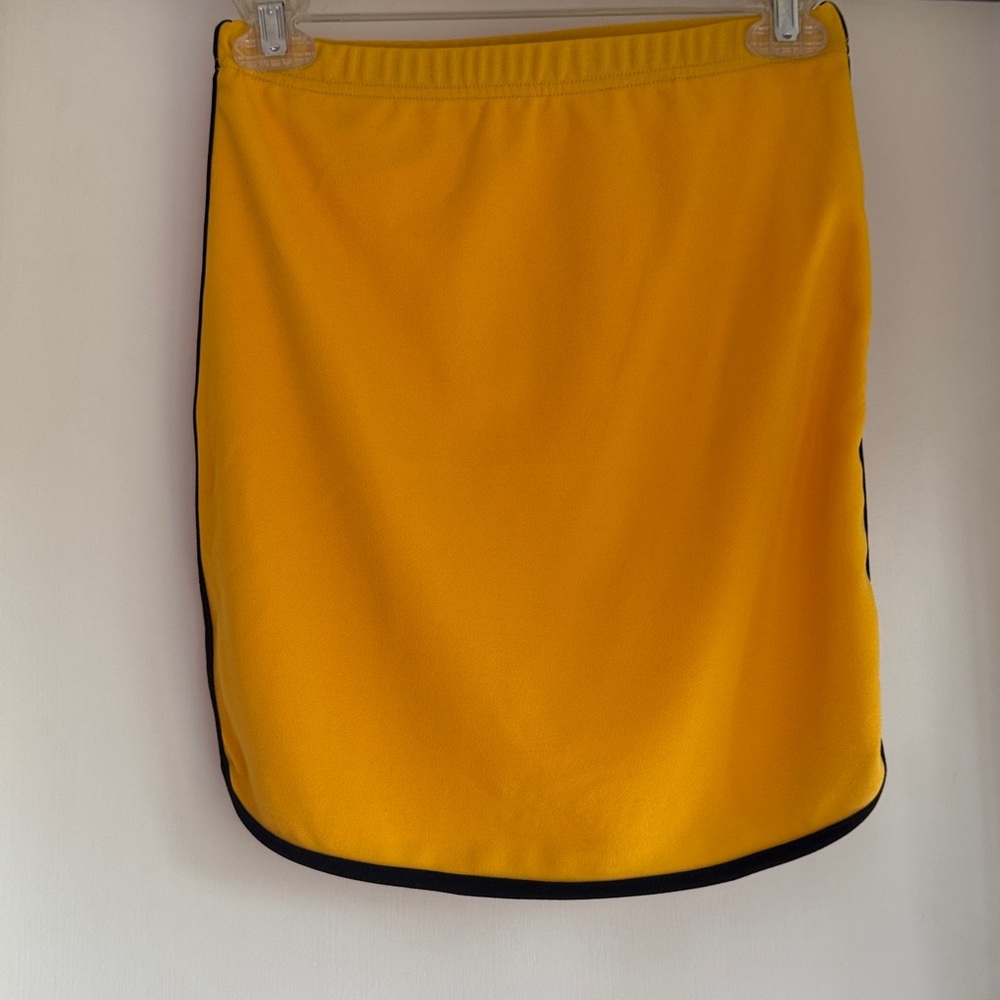 Revamped Stretchy Yellow Mini Skirt with Black Trim size S NWOT